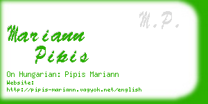 mariann pipis business card